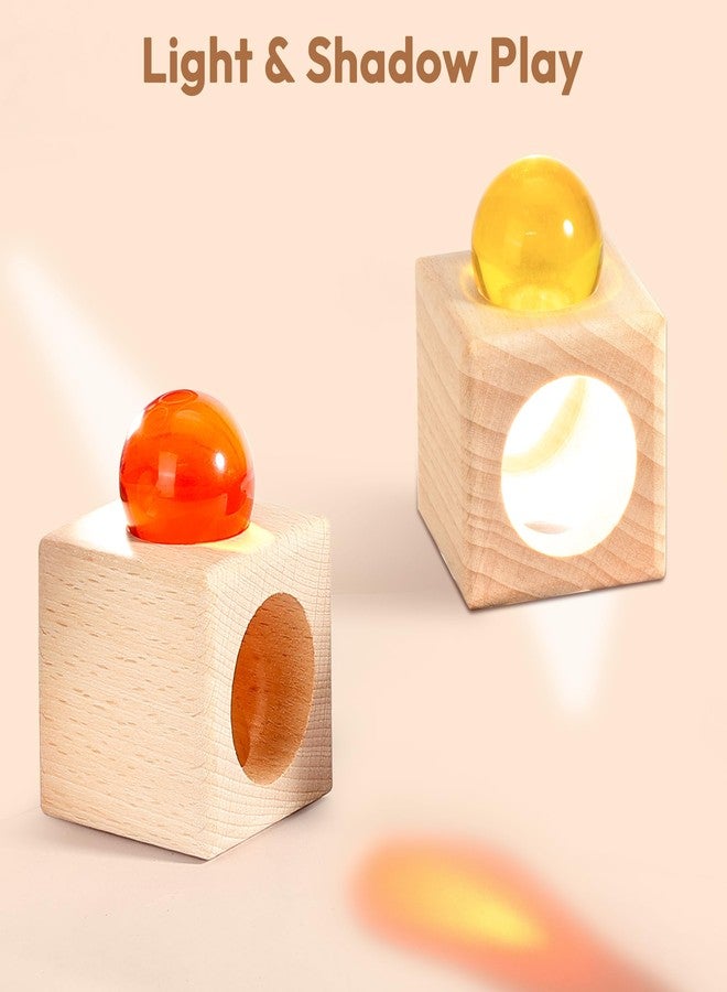 Woodtoe Wooden Building Blocks Set for Toddlers, Montessori Stacking Toys for 3 4 5 6 Year Old, Rainbow Acrylic Ball Blocks with Wooden Blocks, Educational Sensory Birthday Gifts for Kid Age 3-5 - Image 4